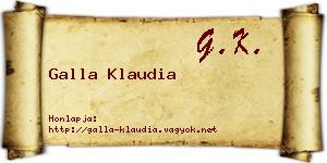 Galla Klaudia névjegykártya
