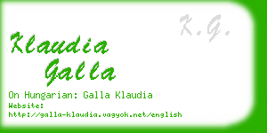 klaudia galla business card